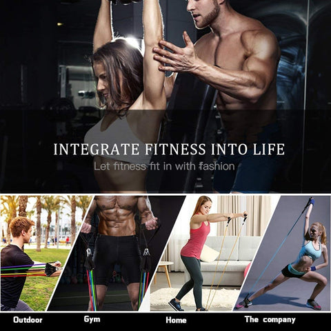 11Pcs Yoga Fitness Resistance Bands
